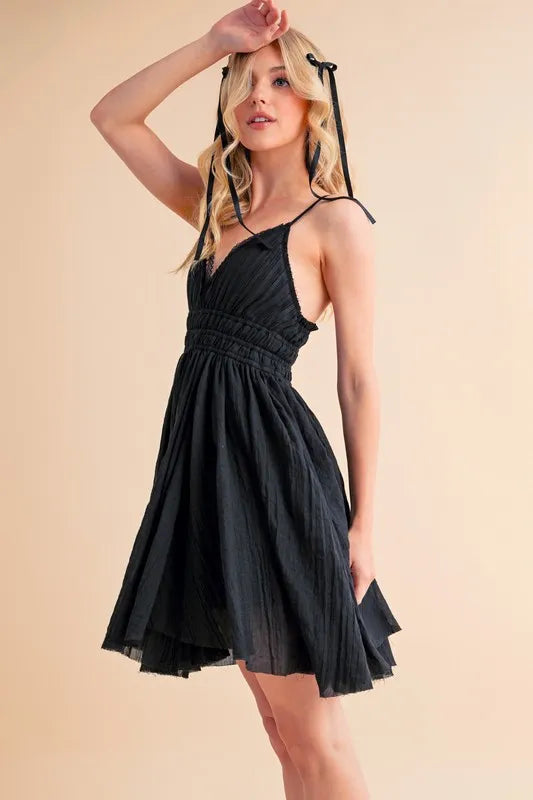 Aemi+Co Lace Detail Mini Cami Dress close up
