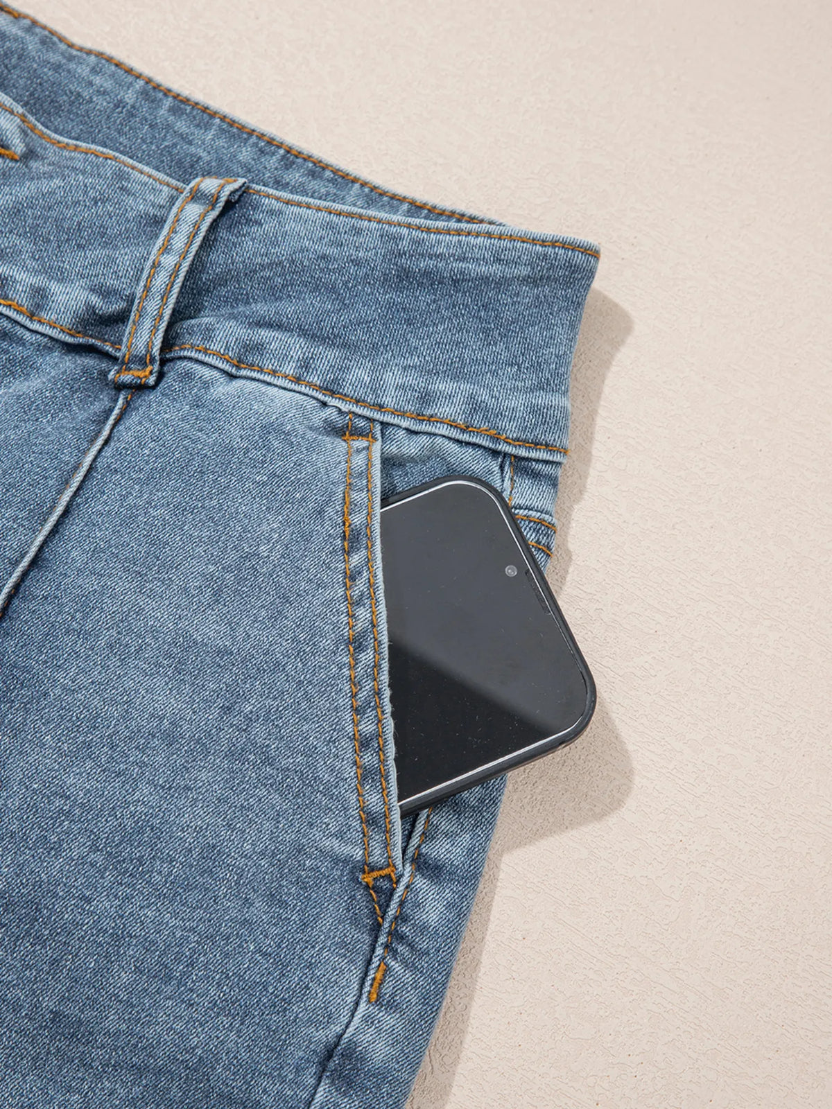 High Waisted Seam Detail Flare Jeans, view 7