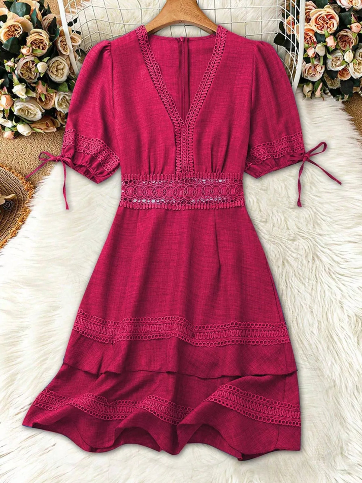 Womens dress hemline and movement shot
