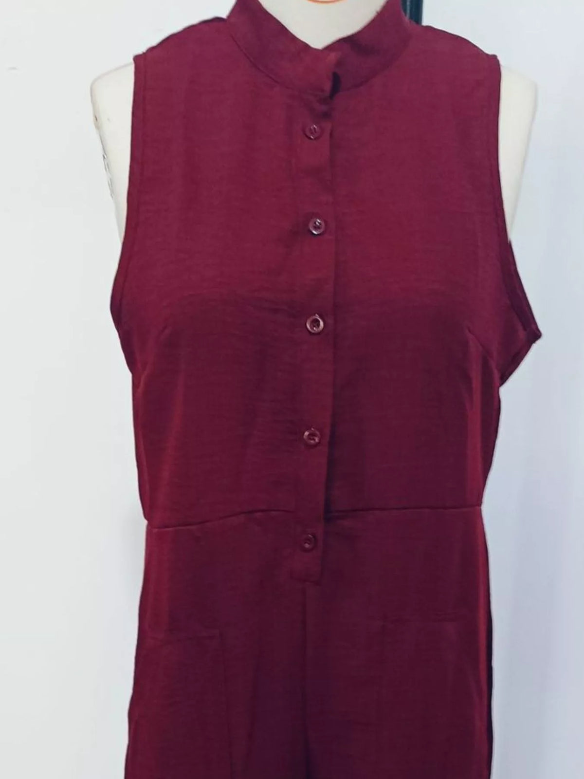 Button front jumpsuit back view