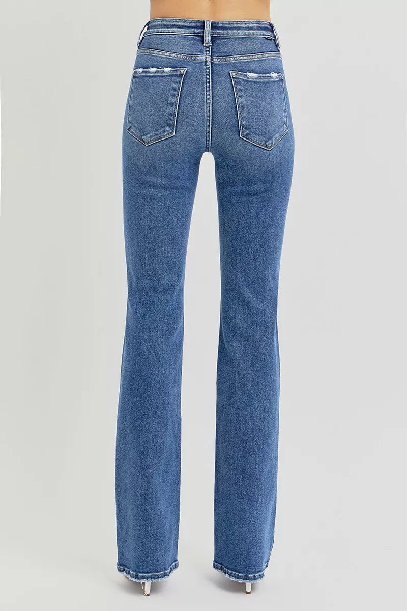 RISEN dark denim straight jeans pocket detail