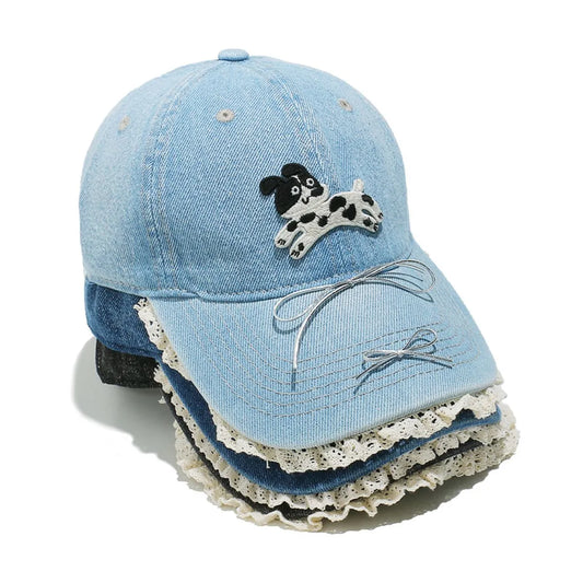 Dog Bow Adjustable Baseball Cap - Fashorio