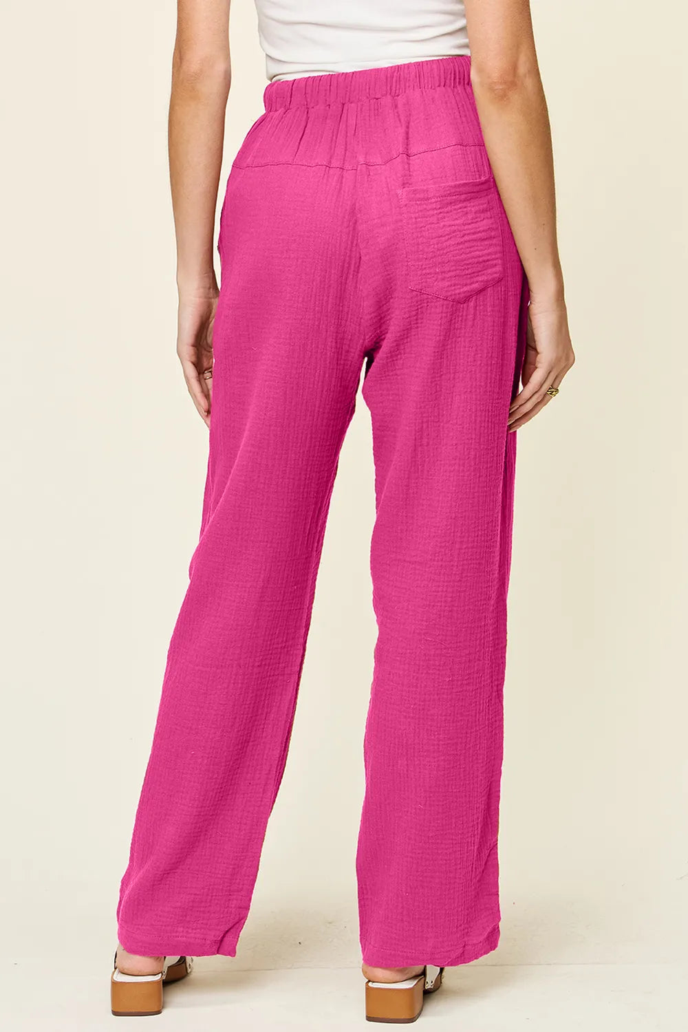 Straight leg pants fabric texture