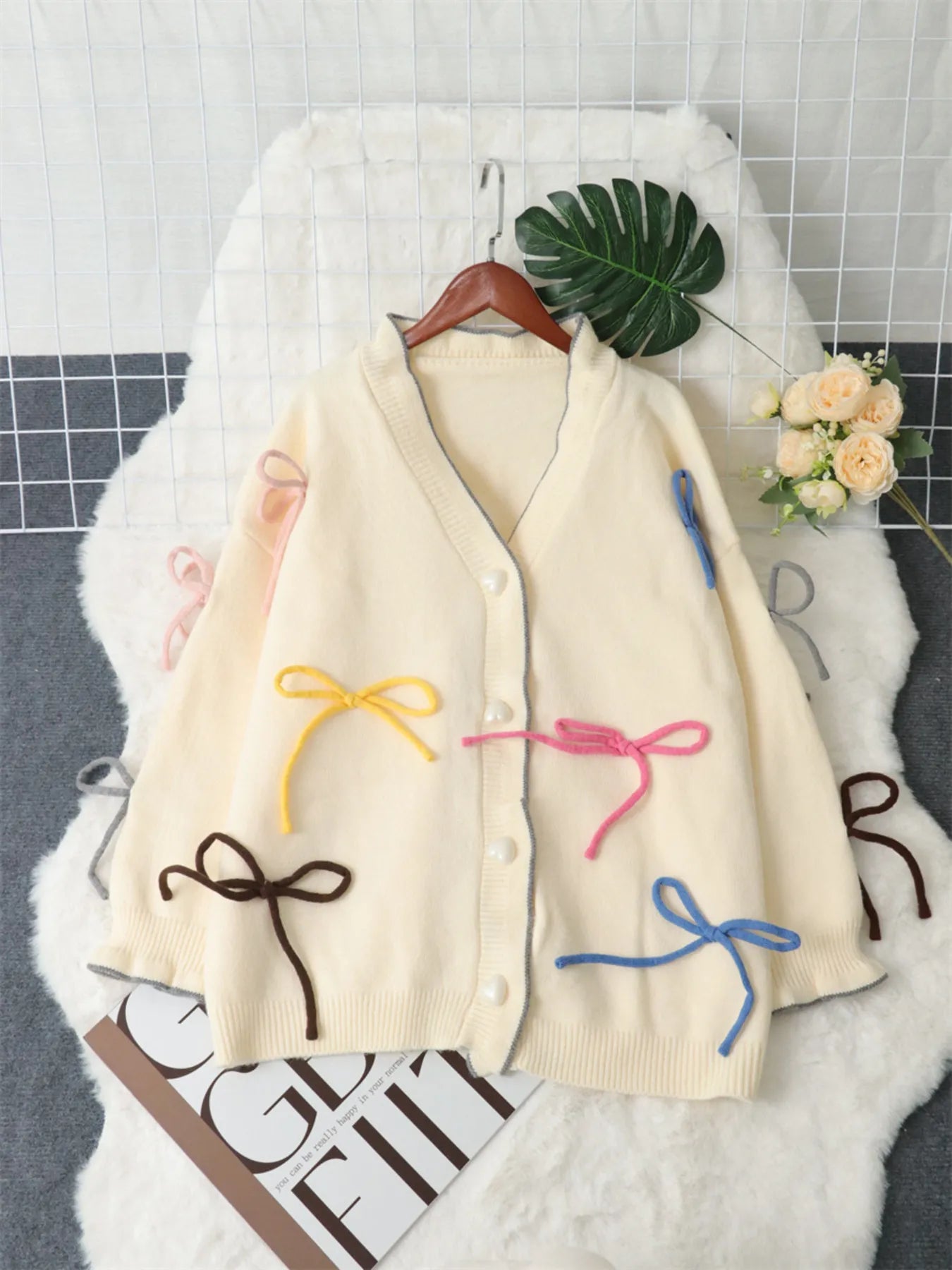 Bow Tie Button Up Cardigan - Fashorio