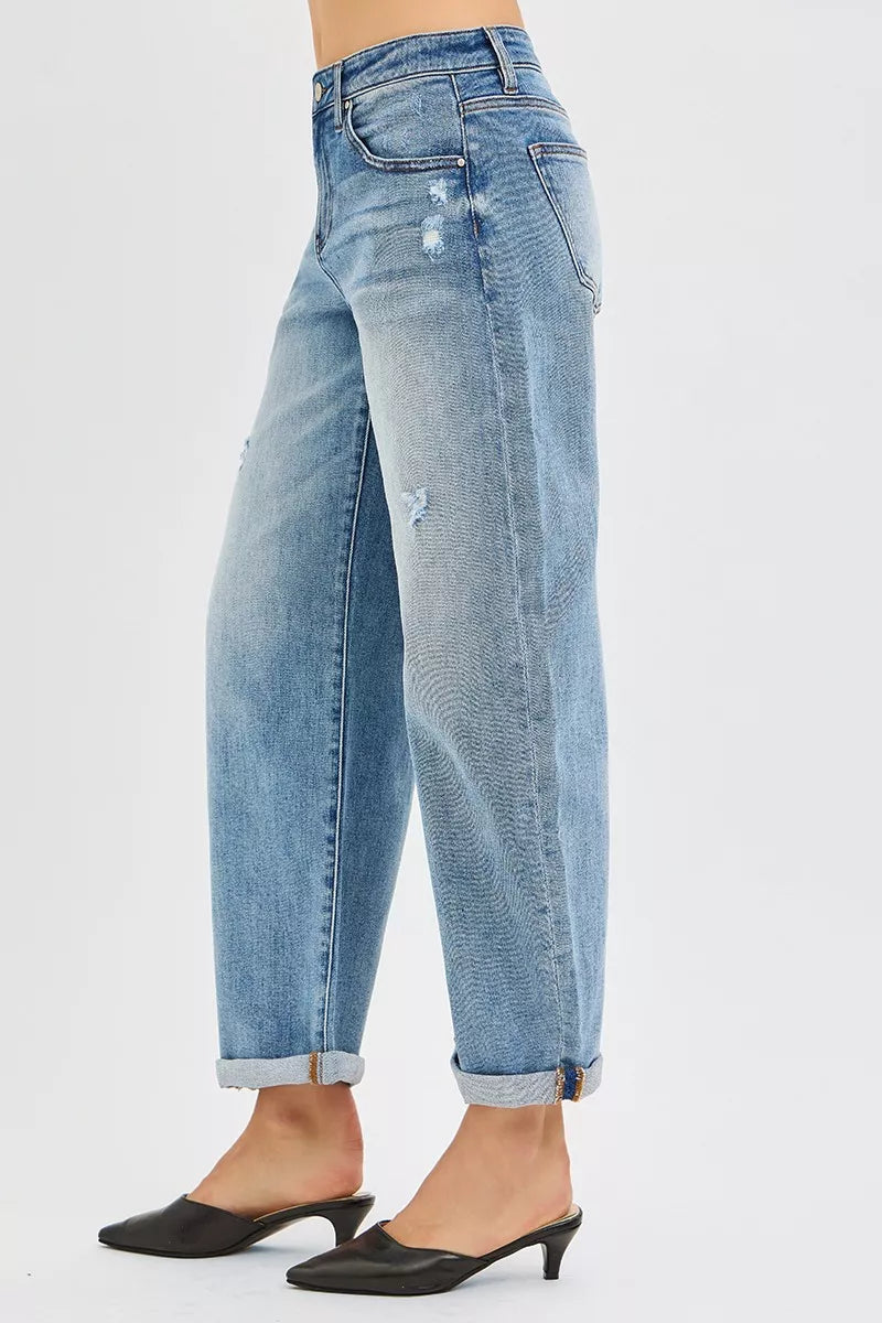 RISEN slouchy barrel jeans back view