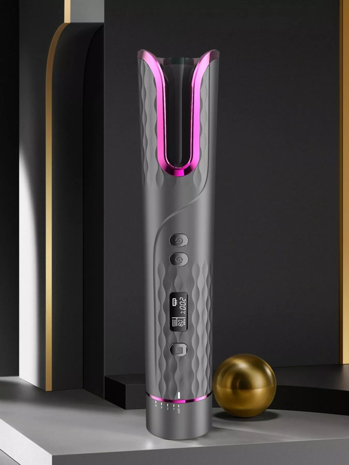 Curling iron control buttons detail