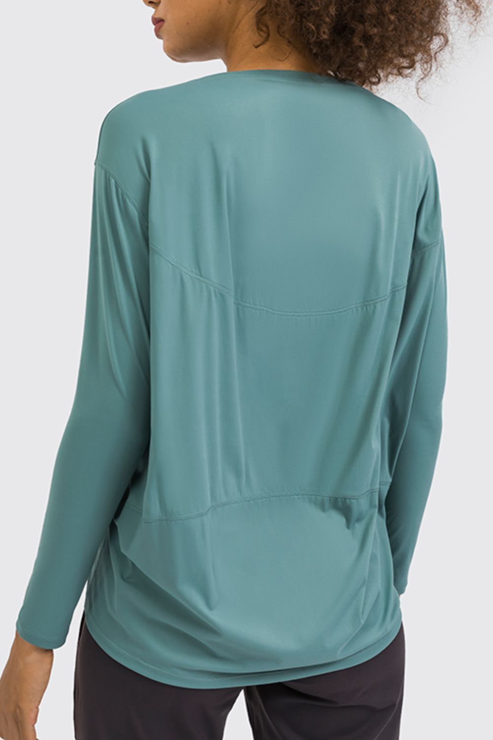 Loose fit active pullover top back view