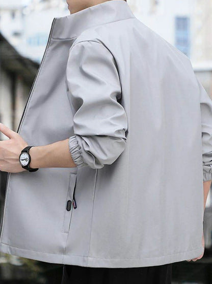 Men's Plus Size Zip Up Long Sleeve Jacket - Fashorio