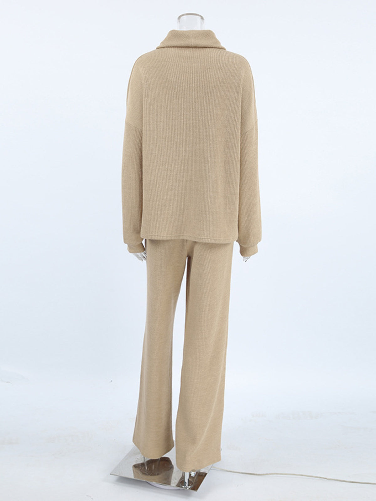 Turtleneck Long Sleeve Top and Pants Set, view 7