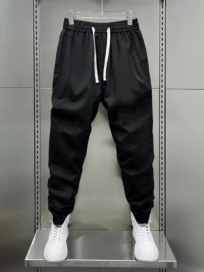 Men's Plus Size Casual Drawstring Joggers Black - Fashorio