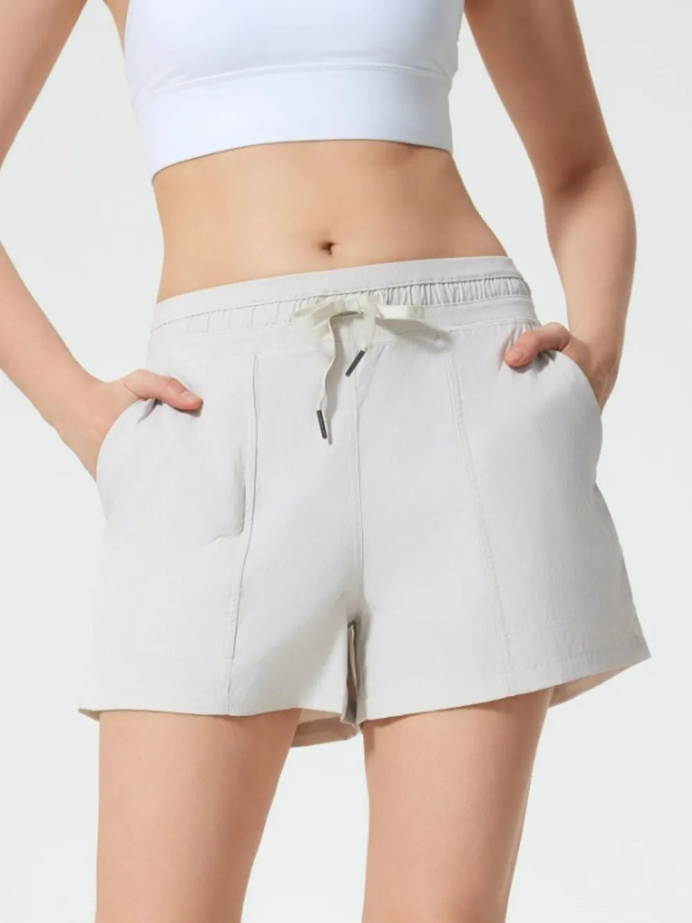 Drawstring Active Shorts with Pockets back view 9