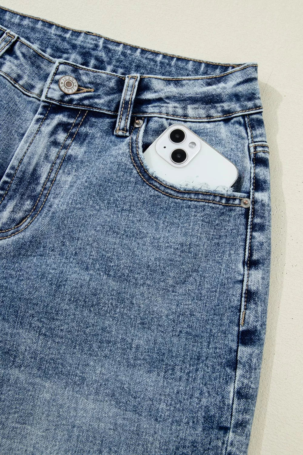 Cuffed Straight Leg Loose Jeans, view 10