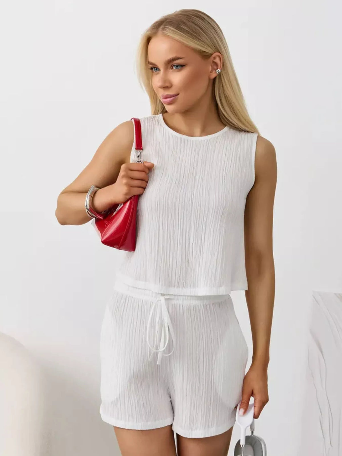Textured tank two piece set side view