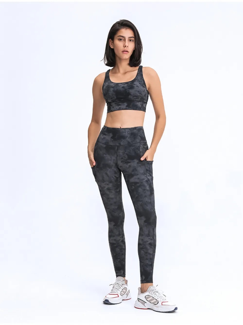 High waist pocket leggings back view