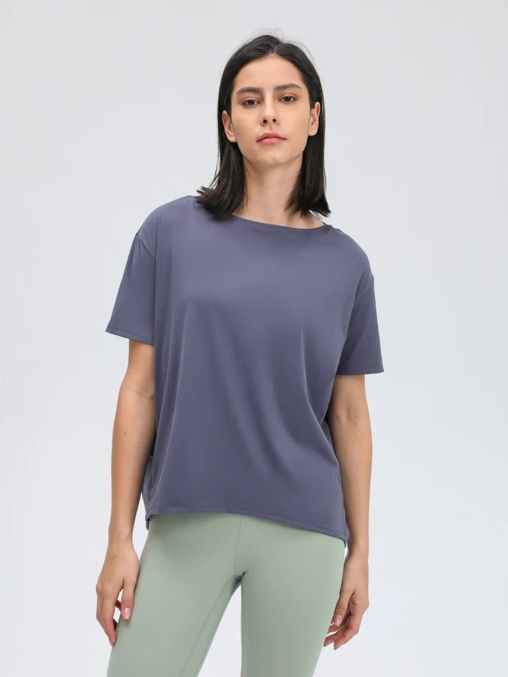 Round neck short sleeve active t-shirt lifestyle view