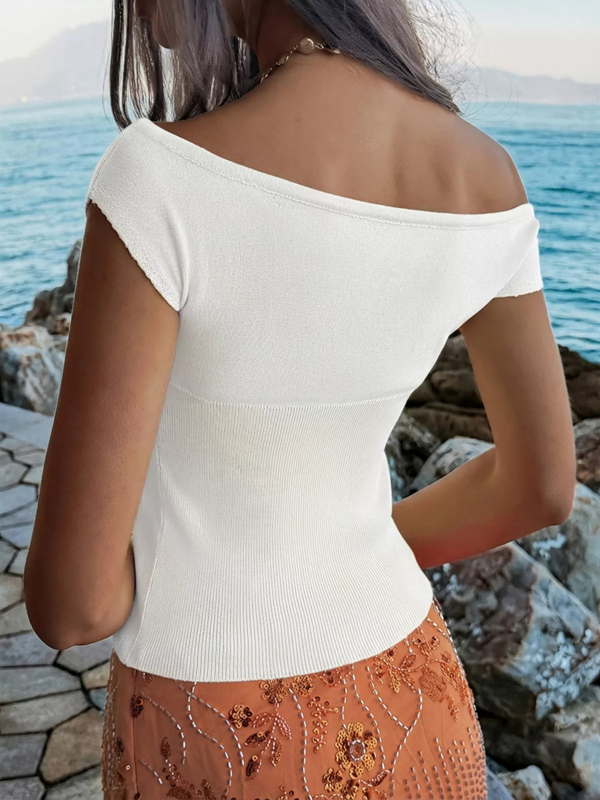 Off Shoulder Knit Top, view 7