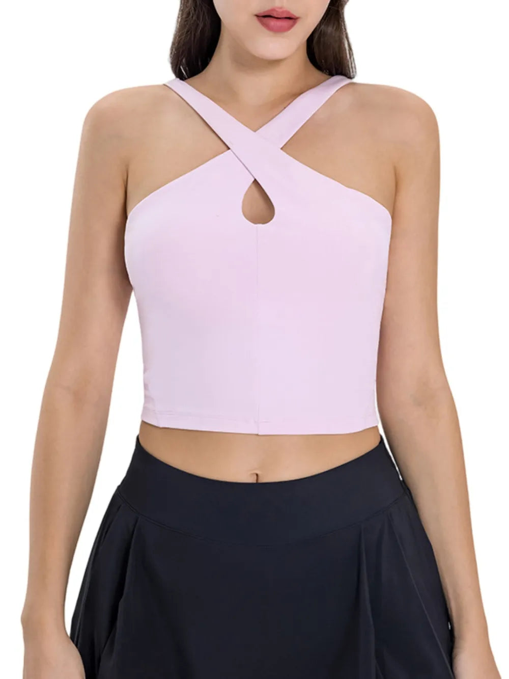 Millennia Crisscross Grecian Neck Active Cami - Fashorio
