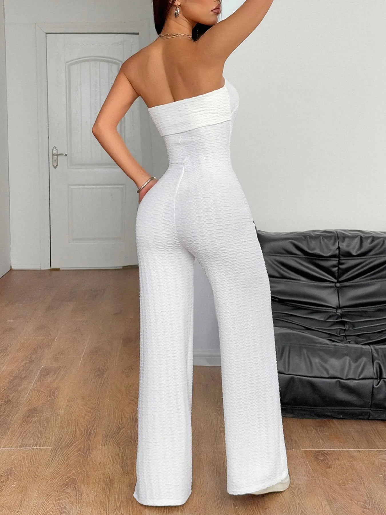 Sweetheart Neck Wide Leg Tube Jumpsuit - Fashorio