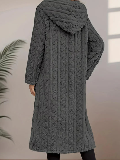 Sherpa Longline Hooded Coat - Fashorio