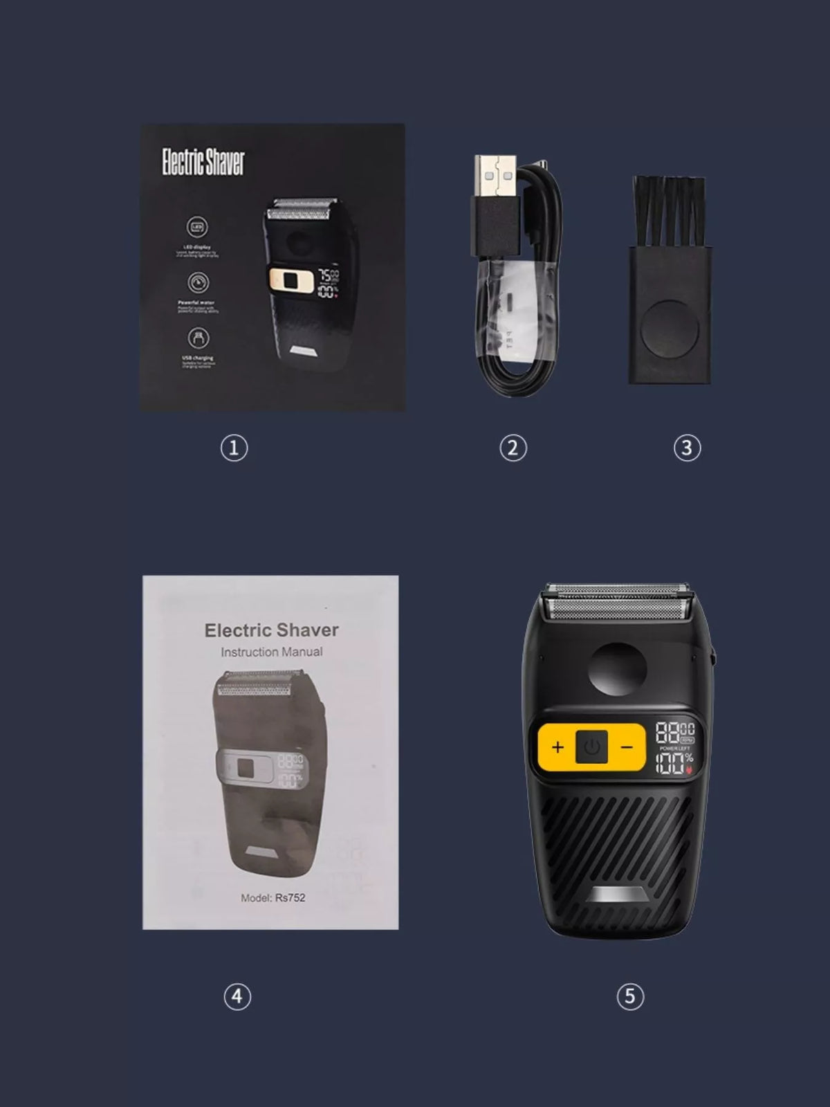 Portable electric shaver for men