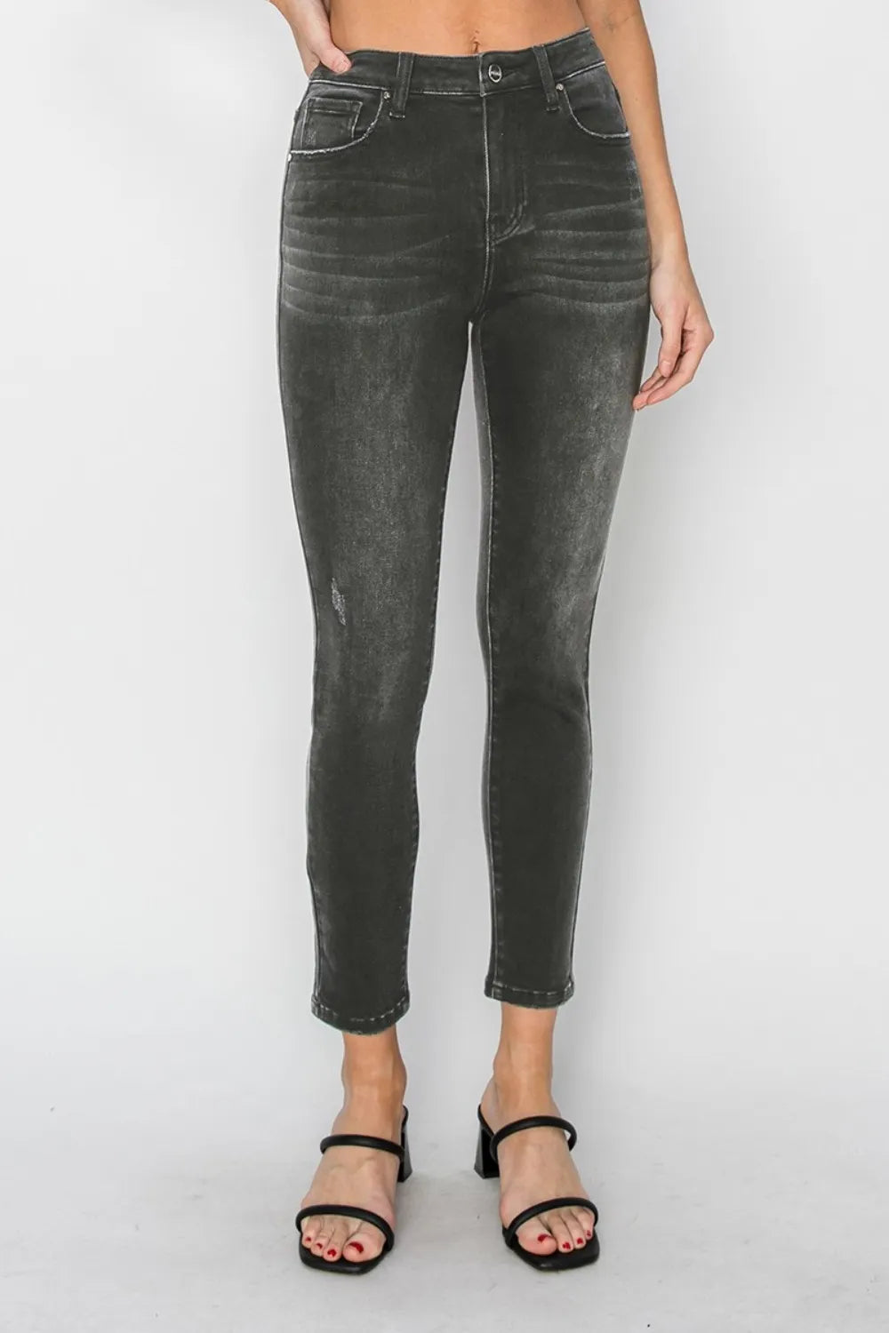 RISEN Full Size High Rise Ankle Skinny Jeans – Stretch Denim - Fashorio