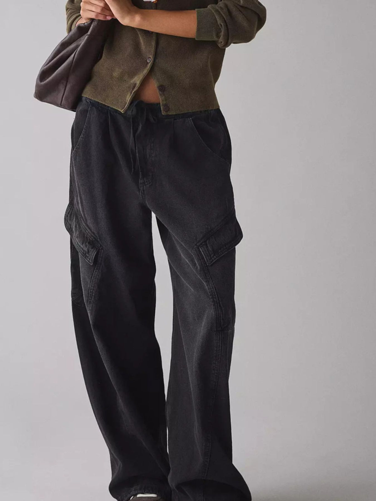 Back view of cargo denim
