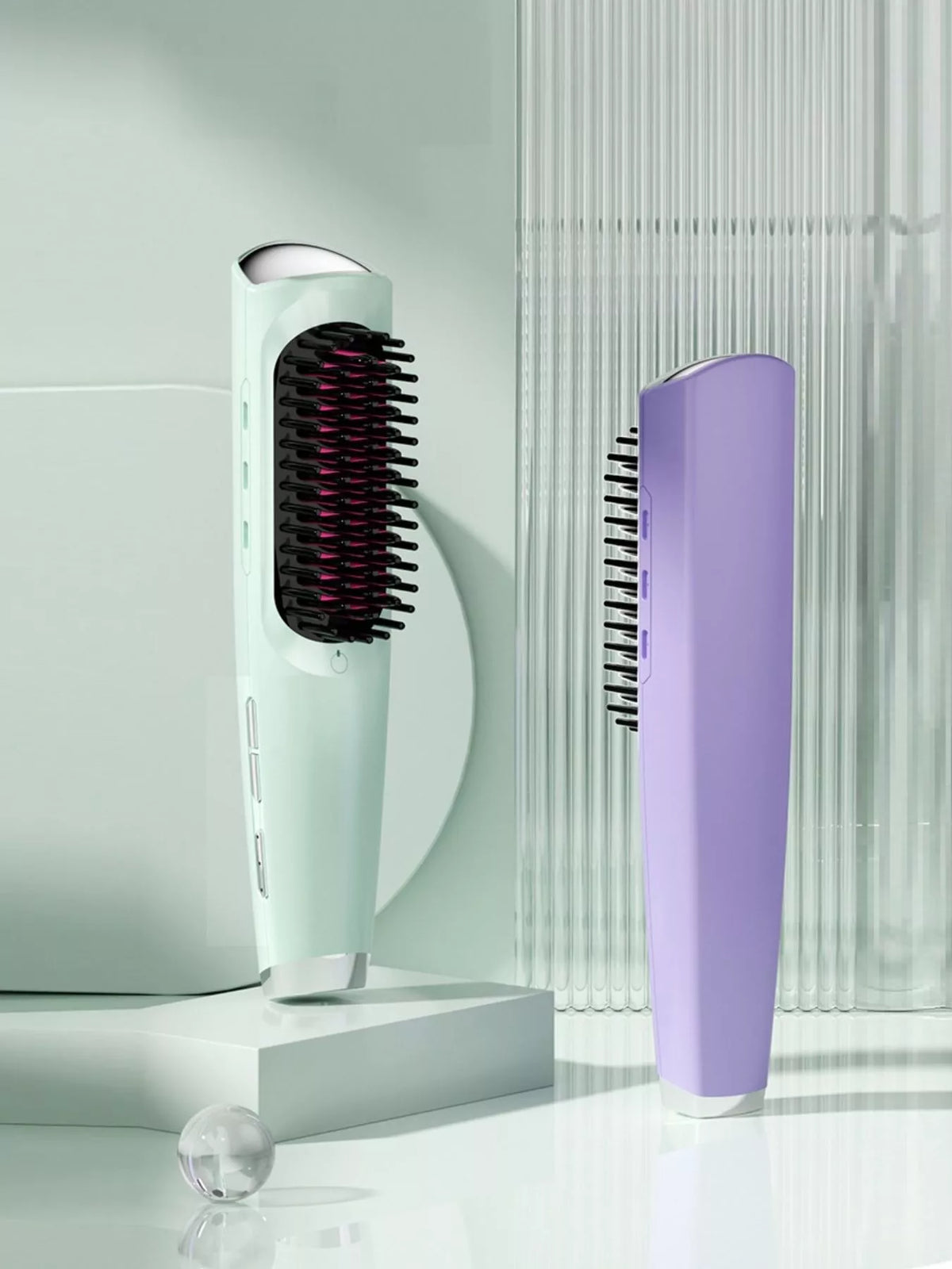 Comb straightening a hair section