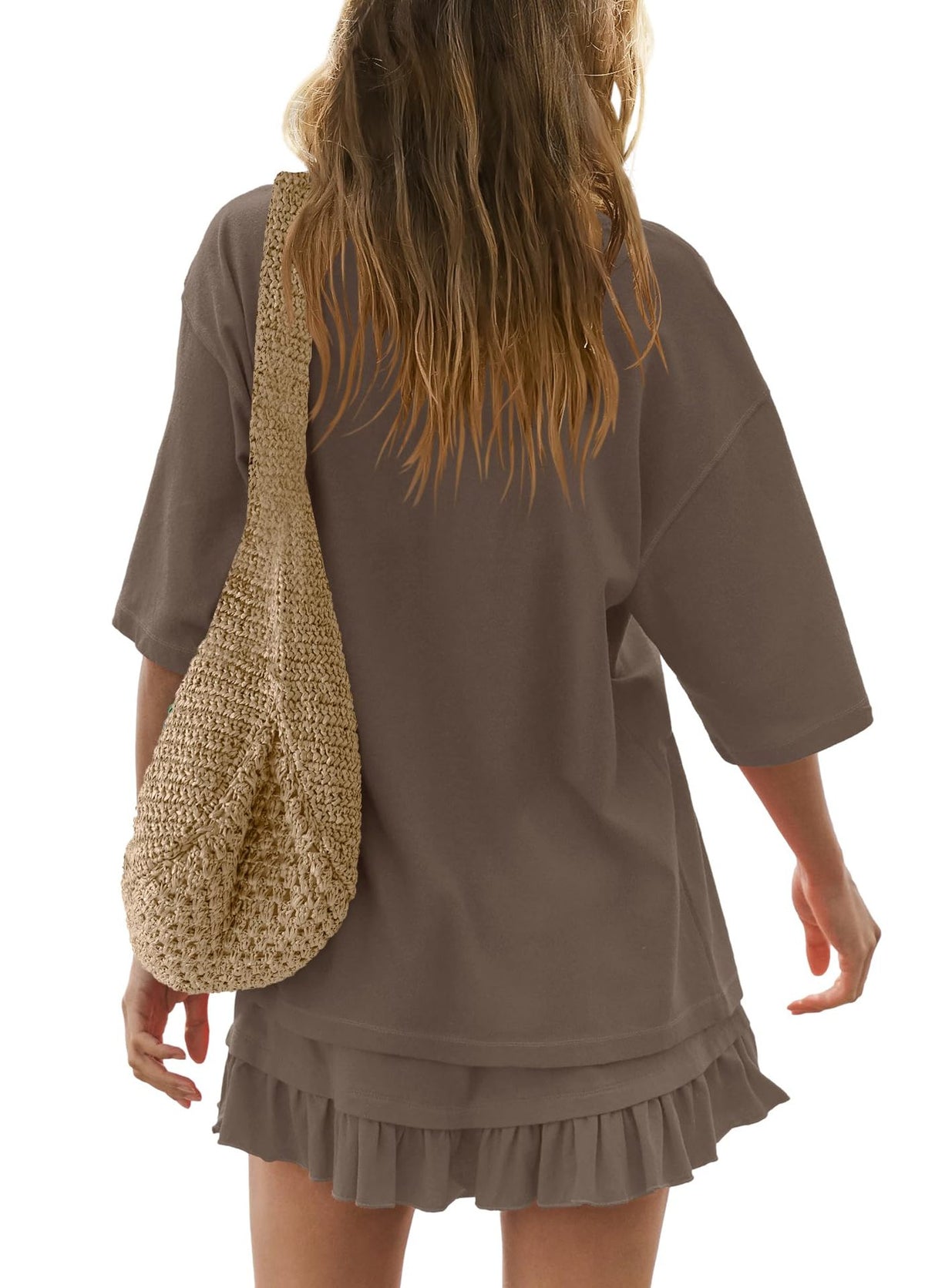 Half sleeve tee and skirt set full outfit