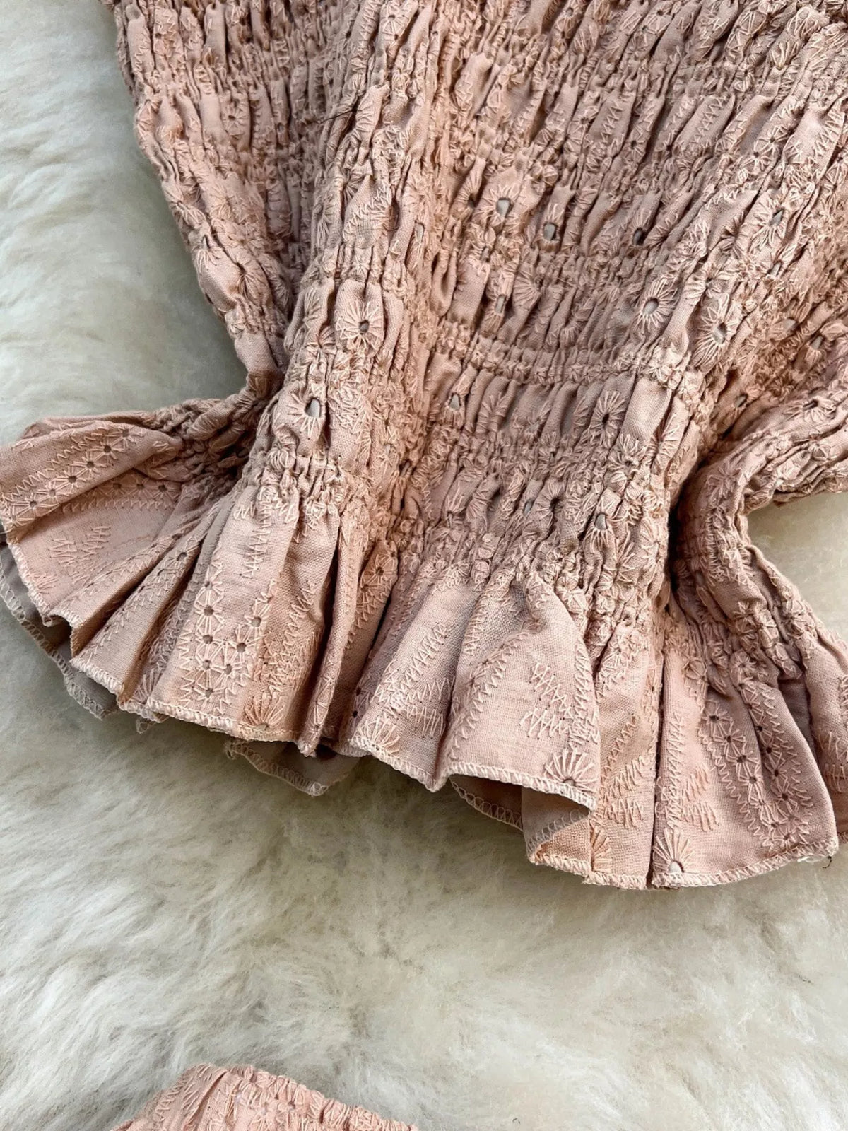Smocked Crop Top and Hollow Out Skirt Set, view 23