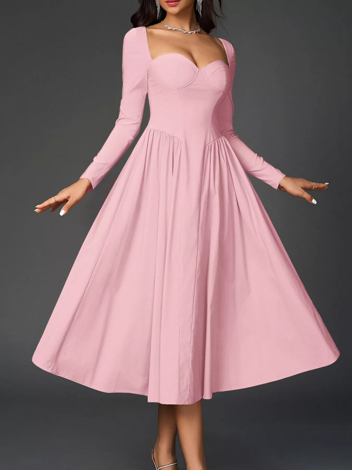 A line long sleeve dress last colour