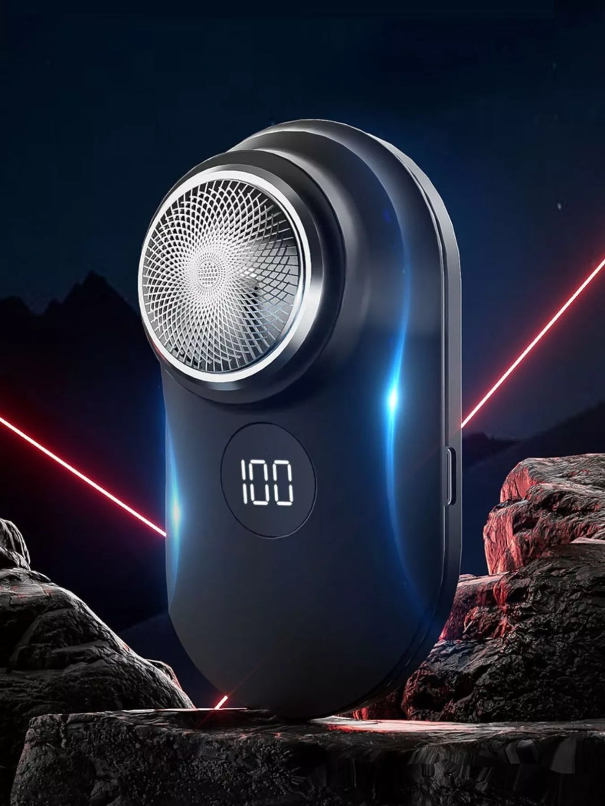 Black mini electric shaver