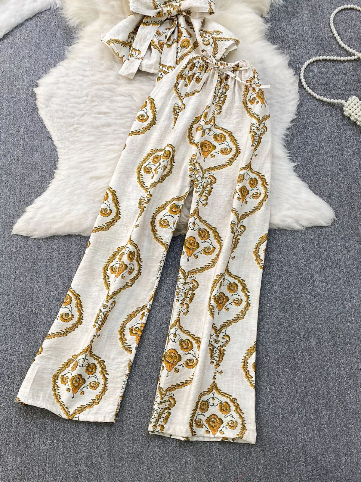 Sleeveless Top and Wide Leg Pants Set, view 18