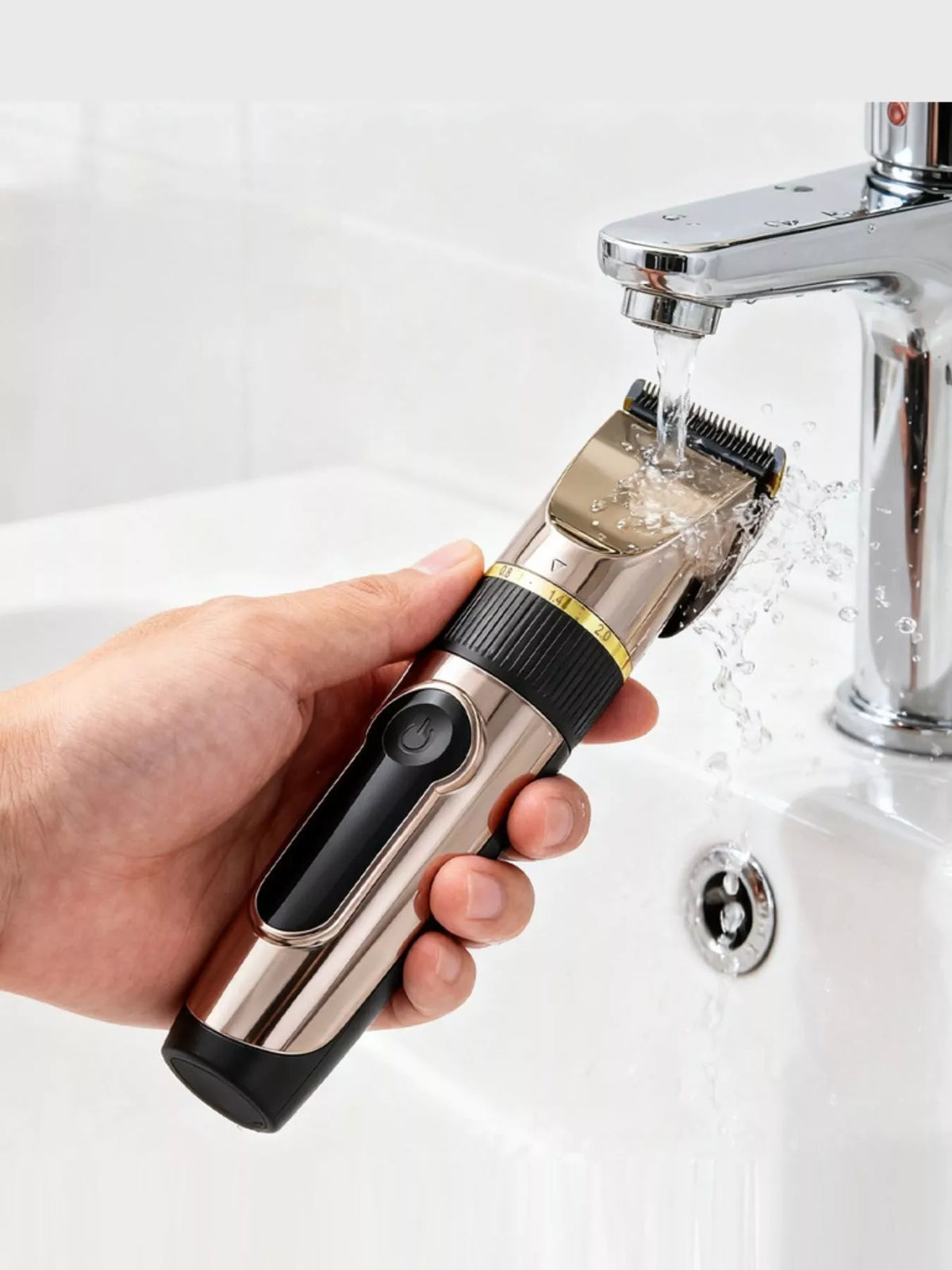 Hair clipper LED battery display close up