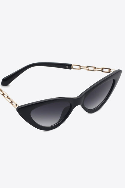 Chain Detail Cat-Eye Sunglasses - Fashorio