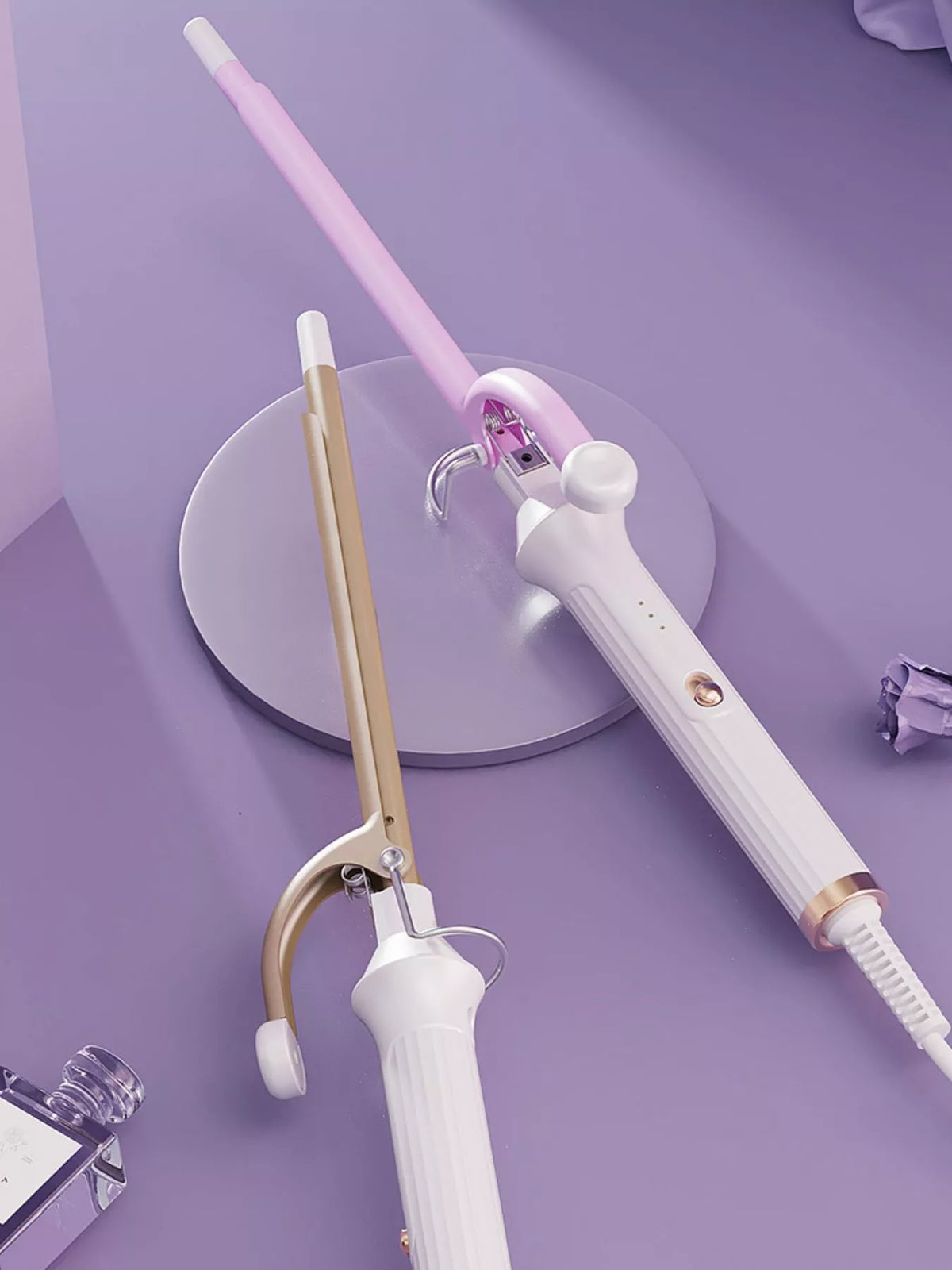 Ceramic curling iron full view