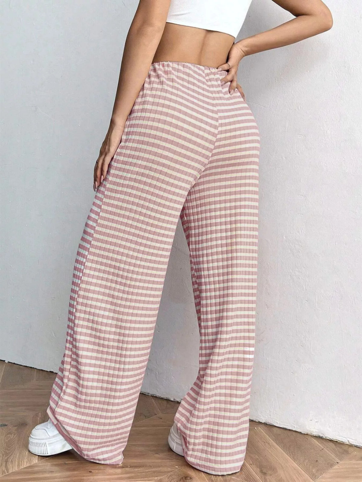 Ribbed knit texture close up