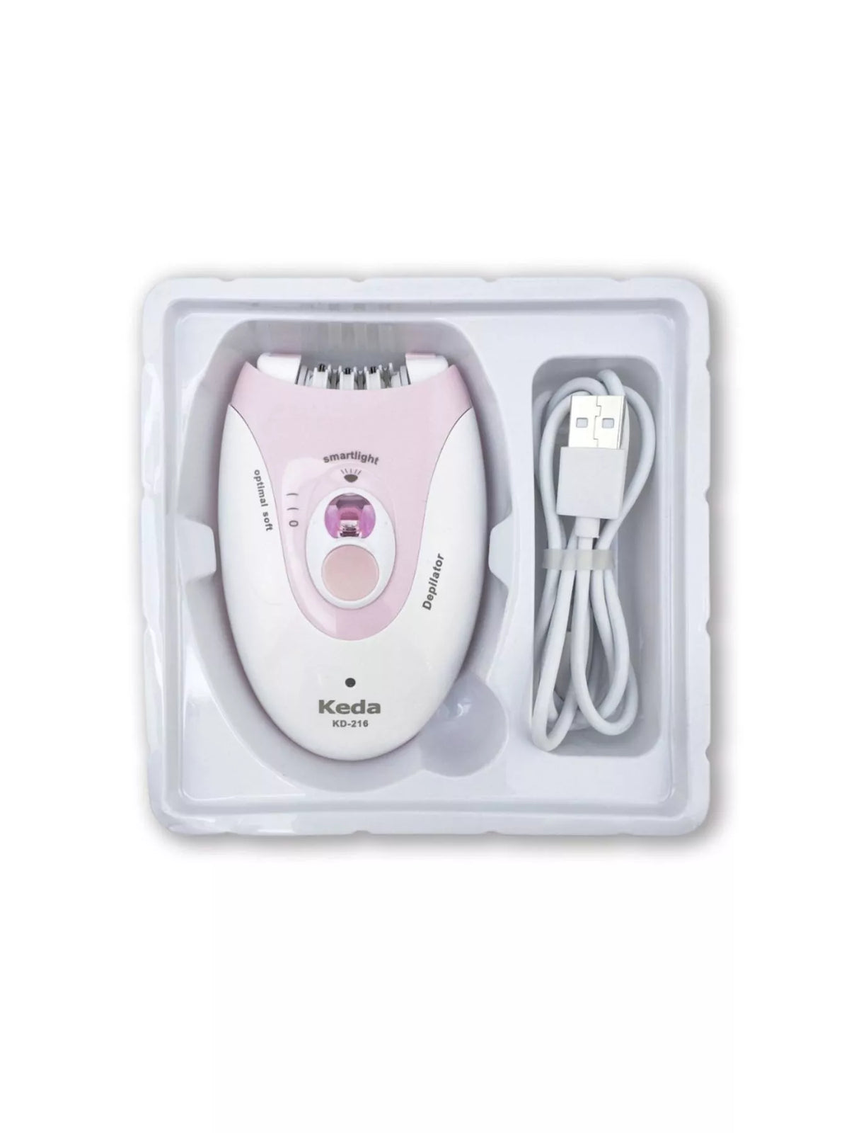 Epilator head with light closeup
