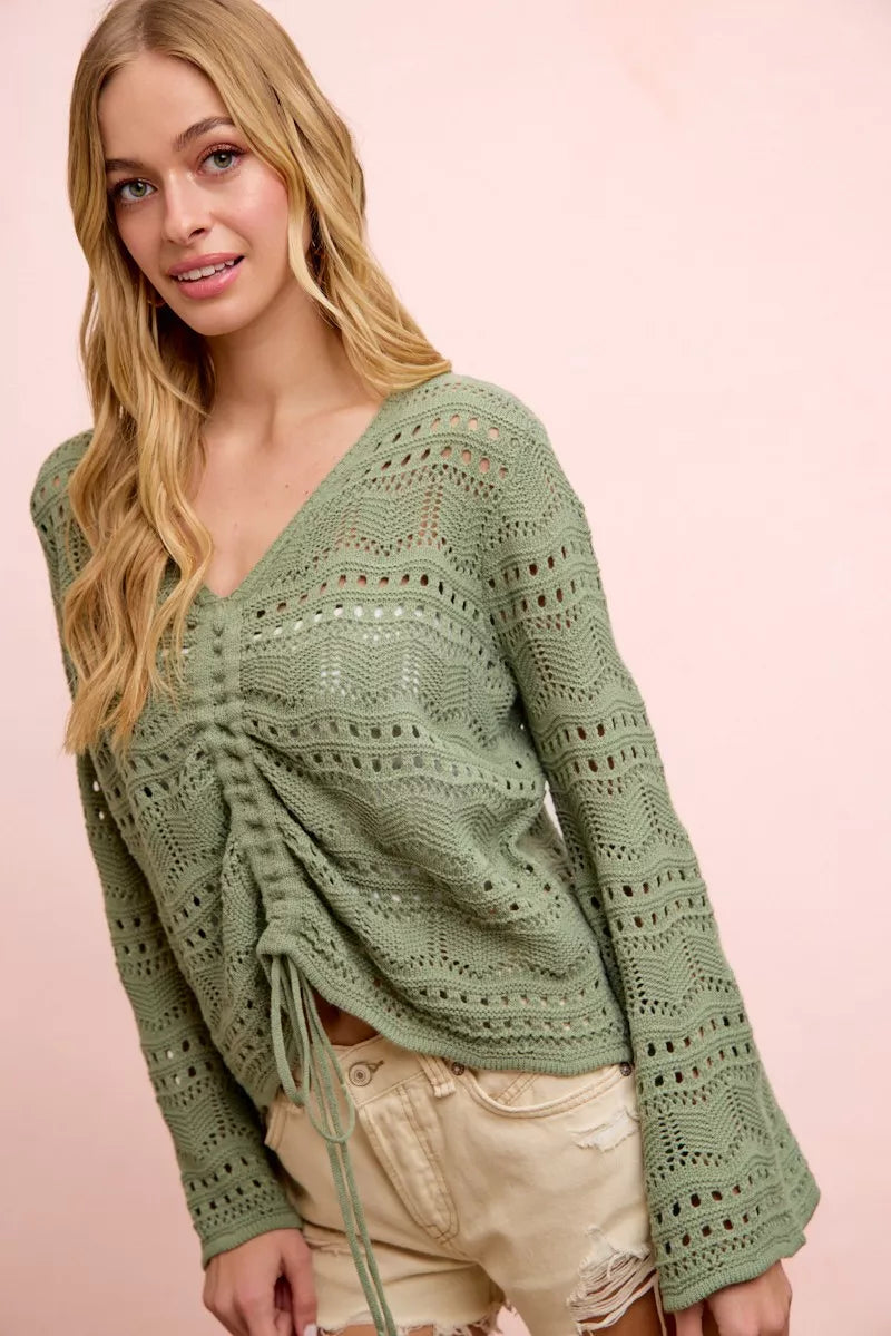 Pointelle top back view