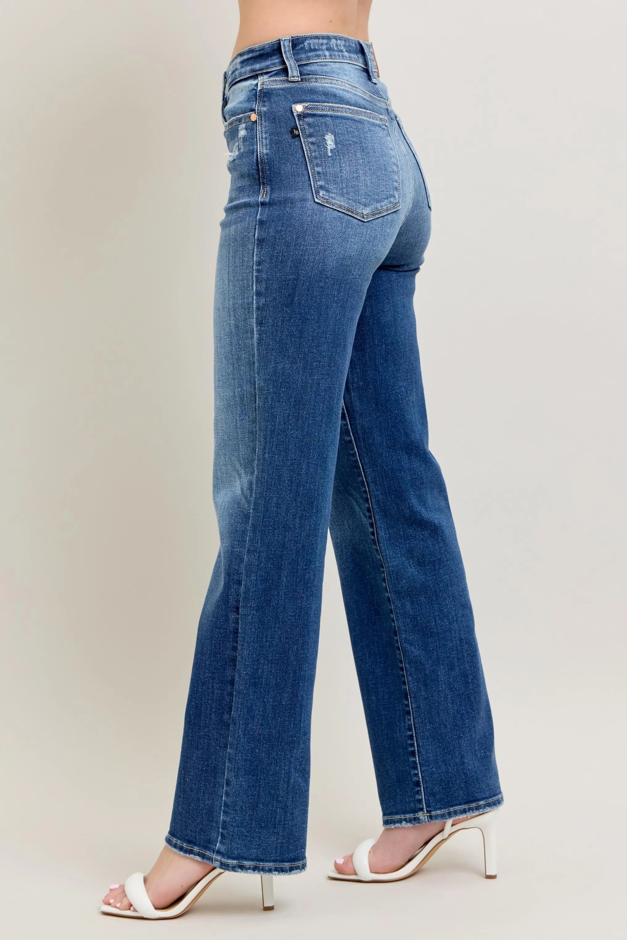 Judy Blue Full Size High Waist 90's Straight Leg Jeans Plus Size - Fashorio