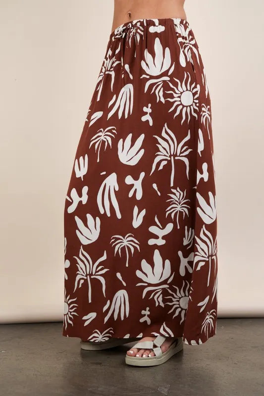 VERY J Printed Resort Midi Skirt - Fashorio