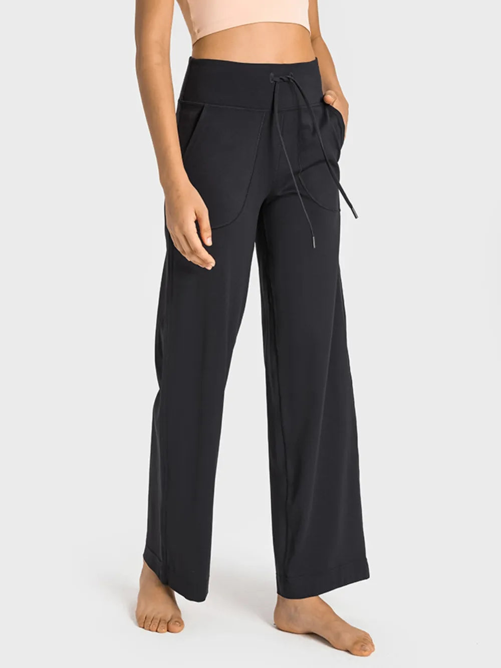 wide leg sports pants front view