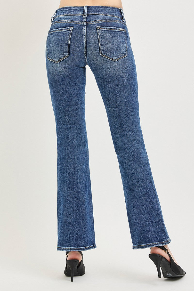 RISEN bootcut denim jeans back pocket detail