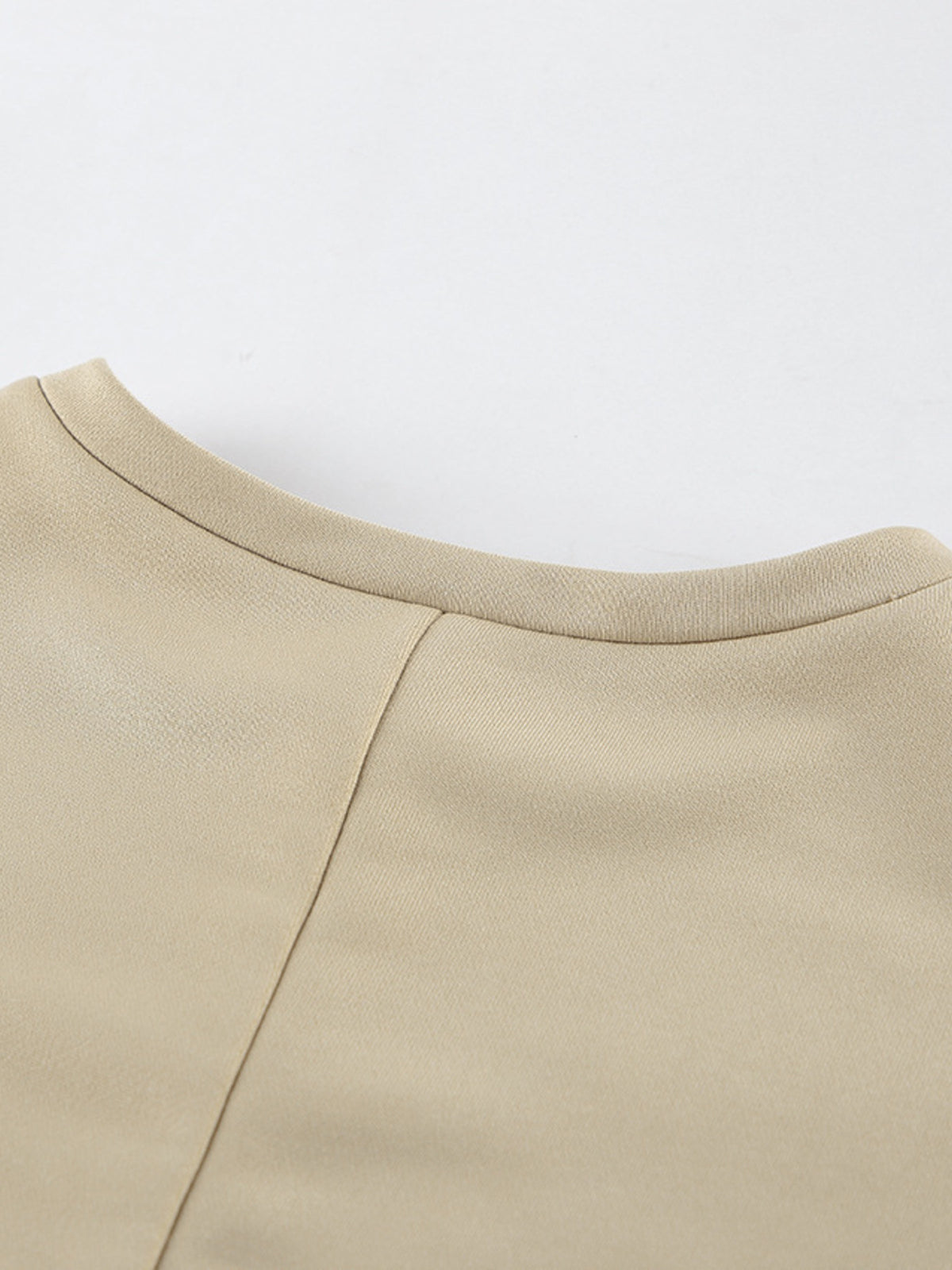 Khaki top and pants set fabric detail