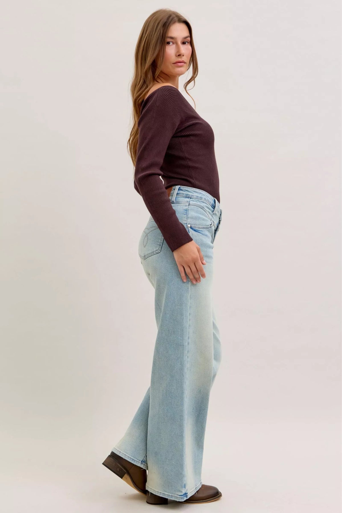 Judy Blue high waist column jeans waistband view