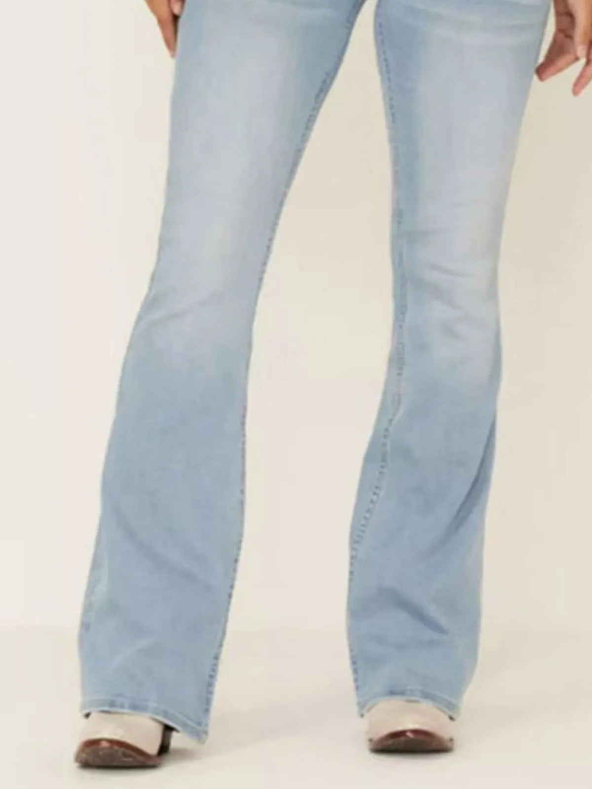 High Waist Flare Jeans with Pockets, view 13