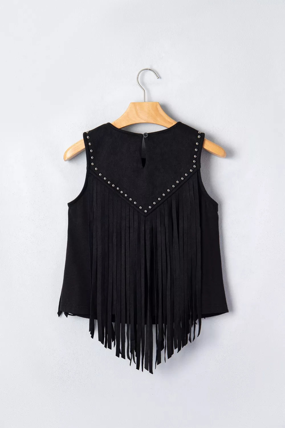 Western fringe top fabric texture close up