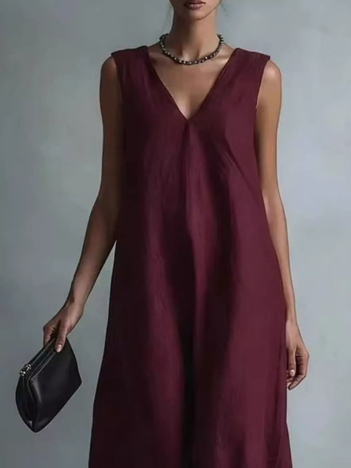 Back view of the sleeveless maxi dress