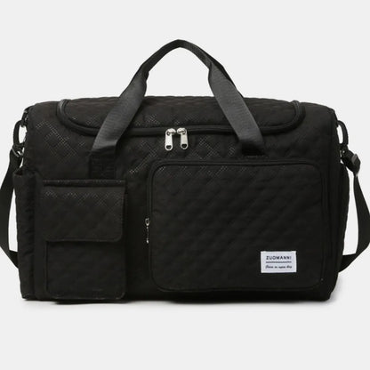 Oxford Cloth Multi Pockets Travel Bag Black One Size - Fashorio