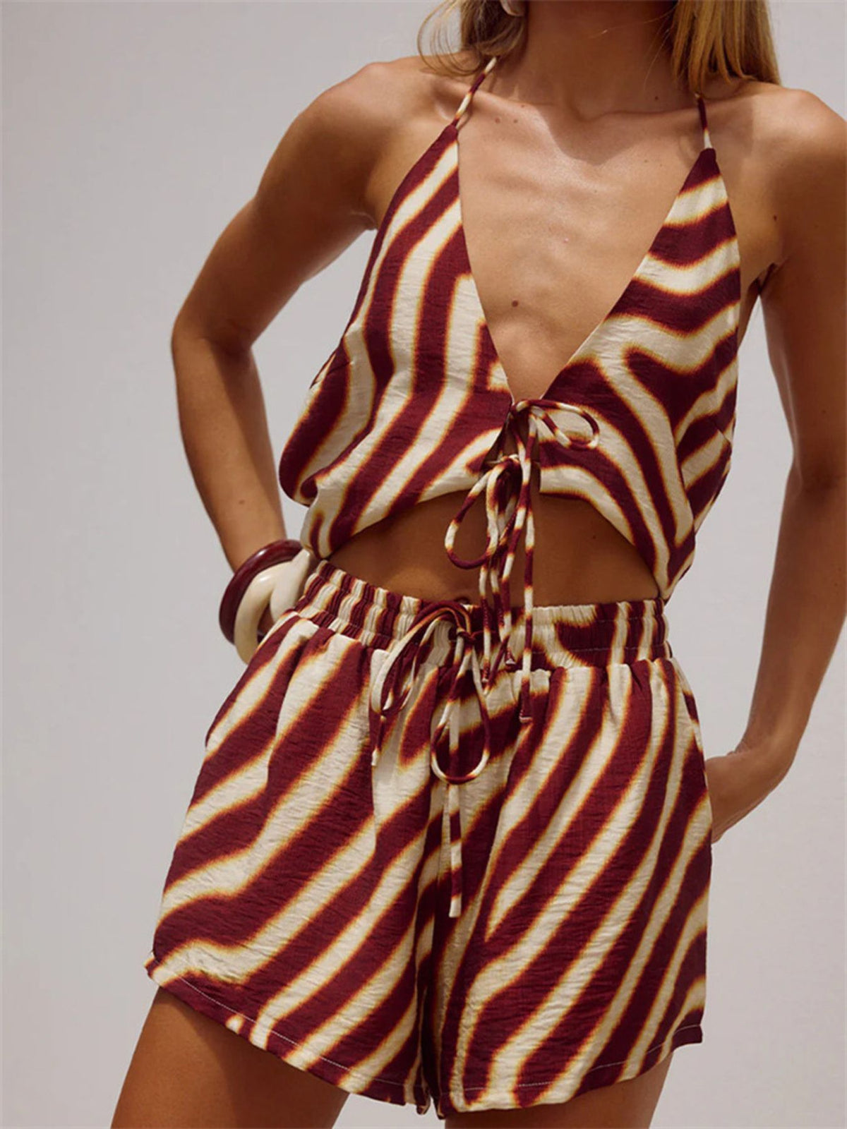 Zebra print two piece set back view