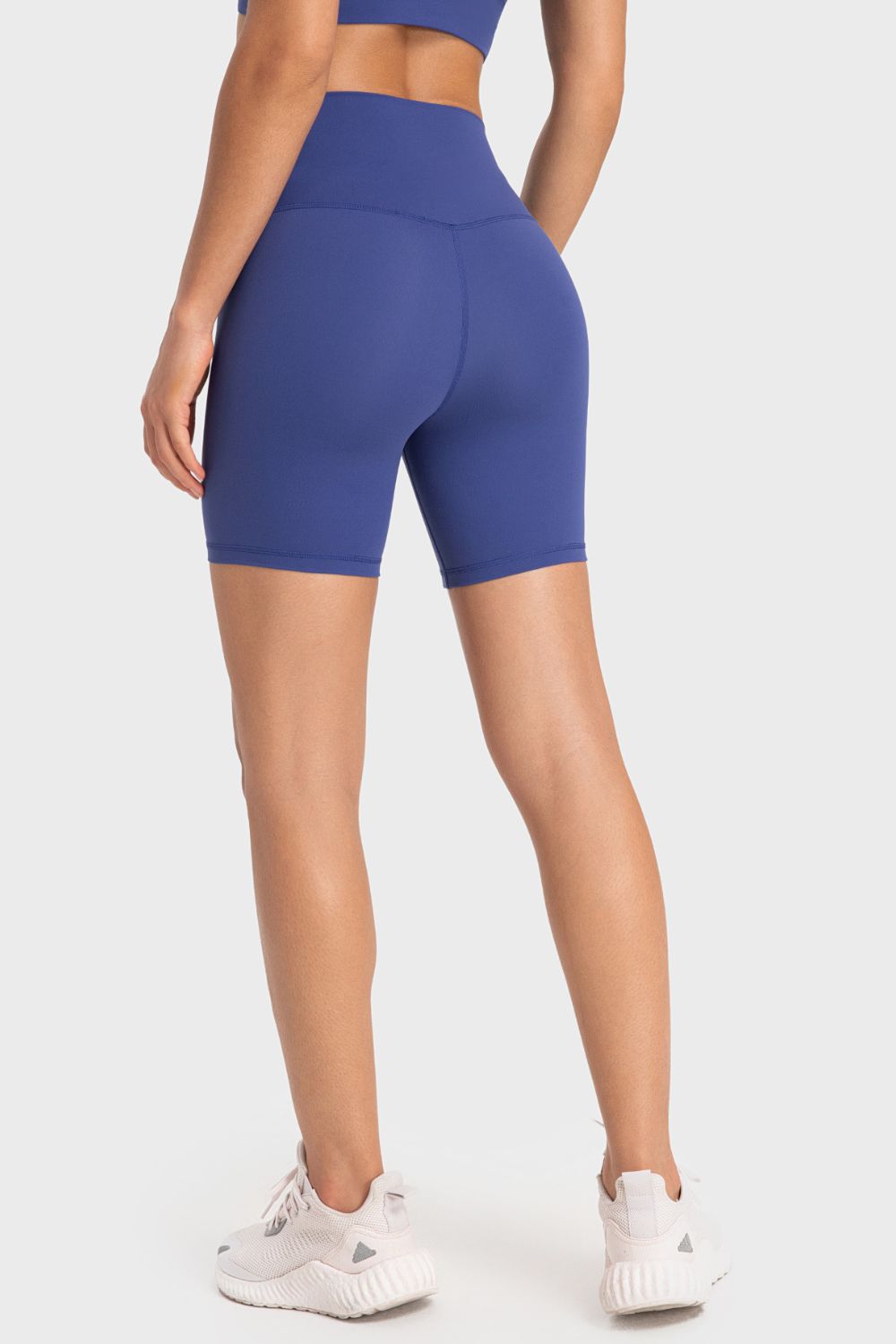 wide waistband biker shorts styled on model